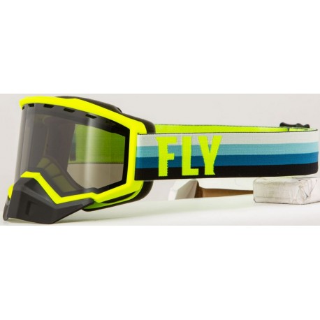 MASQUE FLY FOCUS SNOW HI-VIS/TEAL W/ DARK SMOKE LENS