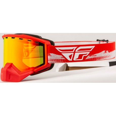 MASQUE FLY FOCUS SNOW RED/GREY W/ RED MIRROR/AMBER LENS