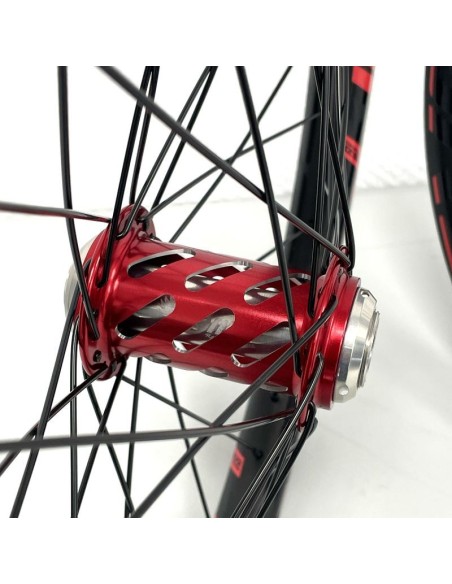 Roues IKON Carbon 406 - ONYX Helix 20 - Ultra ISO 10 Noir-Rouge