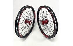 Roues IKON Carbon 406 - ONYX Helix 20 - Ultra ISO 10 Noir-Rouge