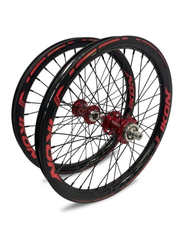 Roues IKON Carbon 406 - ONYX Helix 20 - Ultra ISO 10 Noir-Rouge
