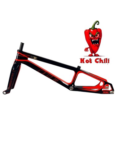 Cadre BMX carbone ICE RAPTOR Noir / Rouge Hot Chili PRO XL