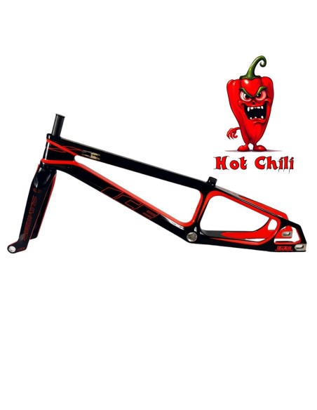 Cadre BMX carbone ICE RAPTOR Noir / Rouge Hot Chili PRO XL 2