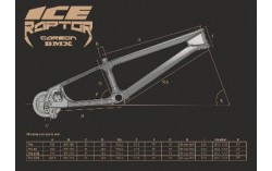 Cadre BMX carbone ICE RAPTOR Noir / Rouge Hot Chili PRO XL