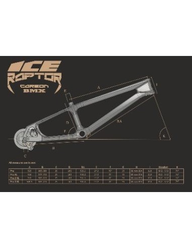 Cadre BMX carbone ICE RAPTOR Noir / violet Purpy PRO
