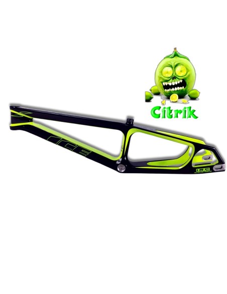 Cadre BMX carbone ICE RAPTOR Noir / Lime Citrik PRO