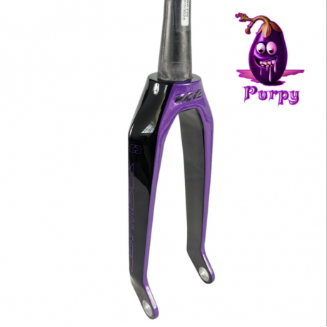 Fourche carbone ICE SWAT2.0 TAPERED 20" Axe Ø 20mm, Noire / Violet Purpy