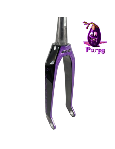 Fourche carbone ICE SWAT2.0 TAPERED 20" Axe Ø 20mm, Noire / Violet Purpy