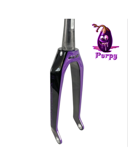 Fourche carbone ICE SWAT2.0 TAPERED 20" Axe Ø 20mm, Noire / Violet Purpy