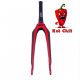 Fourche carbone ICE SWAT2.0 TAPERED 20" Axe Ø 20mm, Noire / Rouge Hot Chili