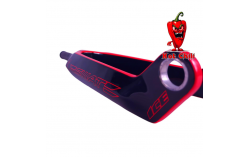 Fourche carbone ICE SWAT2.0 TAPERED 20" Axe Ø 20mm, Noire / Rouge Hot Chili