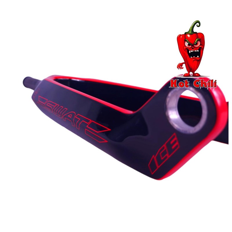 Fourche carbone ICE SWAT2.0 TAPERED 20" Axe Ø 20mm, Noire / Rouge Hot Chili