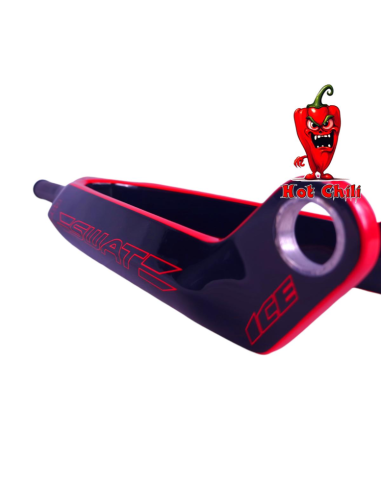 Fourche carbone ICE SWAT2.0 TAPERED 20" Axe Ø 20mm, Noire / Rouge Hot Chili