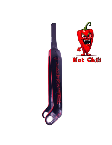 Fourche carbone ICE SWAT2.0 TAPERED 20" Axe Ø 20mm, Noire / Rouge Hot Chili