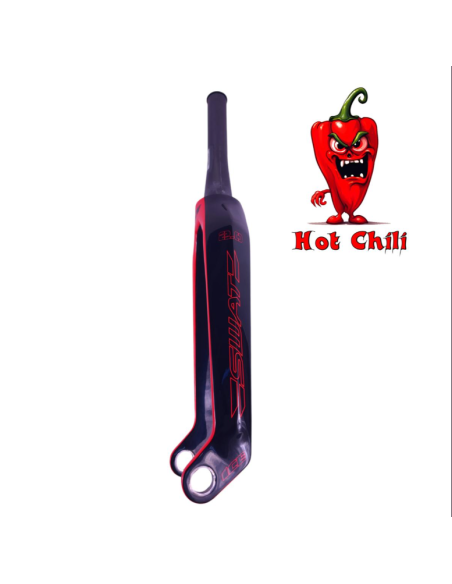 Fourche carbone ICE SWAT2.0 TAPERED 20" Axe Ø 20mm, Noire / Rouge Hot Chili