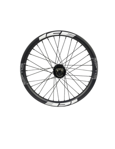 Roue arrière ICE RAPTOR 20'' Carbone Noire logo Blanc - Moyeu HACKER X 10-15