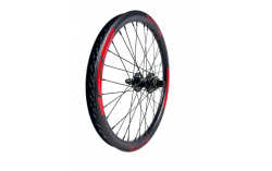 Roue arrière ICE RAPTOR 20'' Carbone Noire logo Rouge - Moyeu HACKER X 10-15