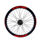 Roue arrière ICE RAPTOR 20'' Carbone Noire logo Rouge - Moyeu HACKER X 10-15