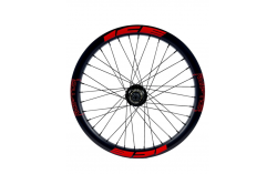 Roue arrière ICE RAPTOR 20'' Carbone Noire logo Rouge - Moyeu HACKER X 10-15