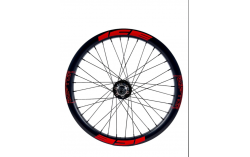 Roue arrière ICE RAPTOR 20'' Carbone Noire logo Rouge - Moyeu HACKER X 10-15