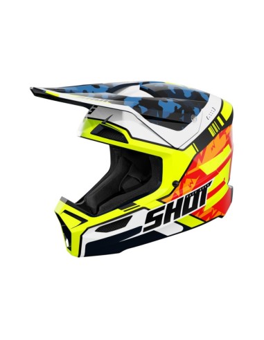 Shot Furious Kid Helmet - Flash Blue Neon Yellow Glossy SHOT | BMX RACING