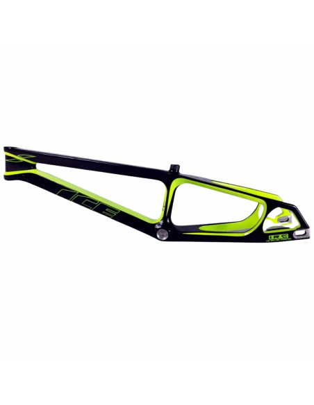 Cadre BMX carbone ICE RAPTOR Noir / Lime Citrik PRO XL