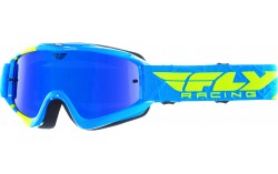 Masque FLY ZONE blue/hi-viz - Ecran blue chrome/smoke lens