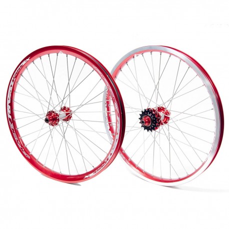 Paire de roue PRIDE RACING PRO SX rouge