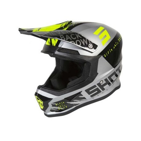 CASQUE SHOT FURIOUS DRAW GREY NEON YELLOW GLOSSY